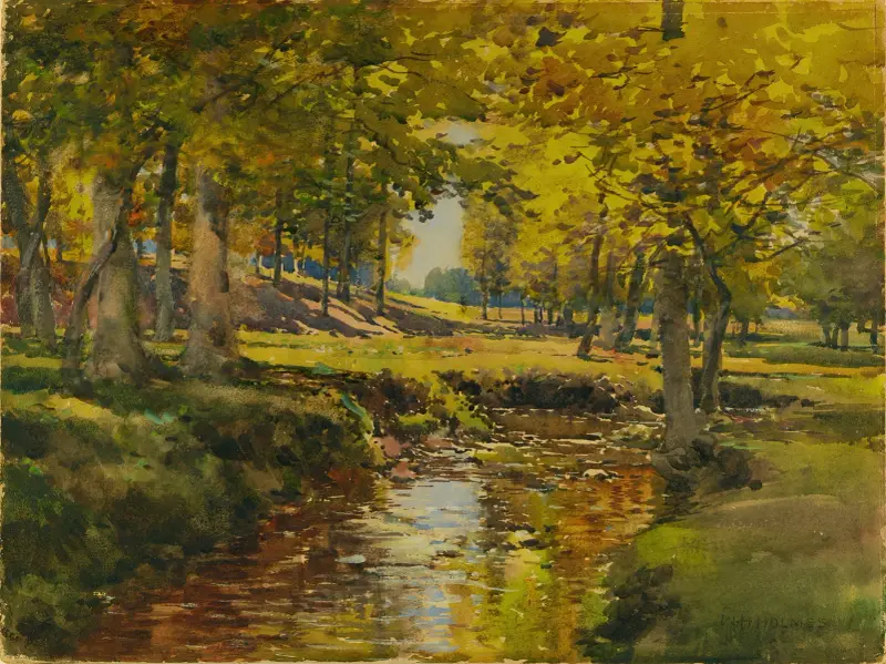 Autumn In The Meadow Edge av William Henry Holmes
