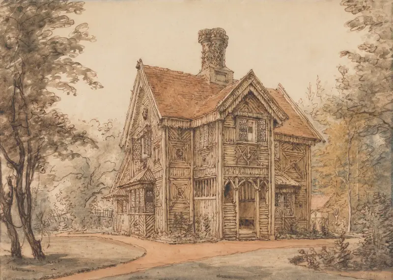 Ein Landhaus in Cassiobury von William Henry Hunt