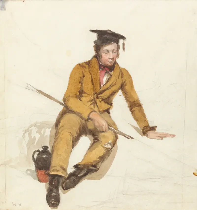 En ung student ger sig ut för att fiska av William Henry Hunt