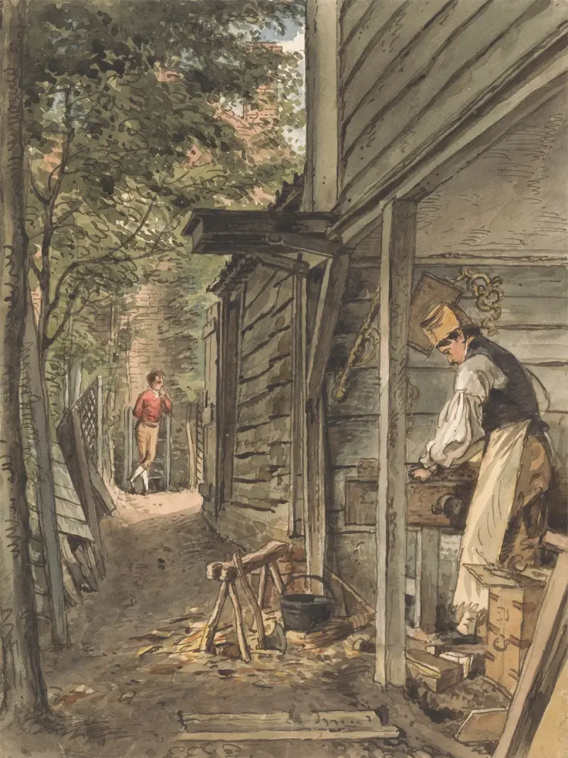 Dr. Munros Zimmermann bei der Arbeit von William Henry Hunt