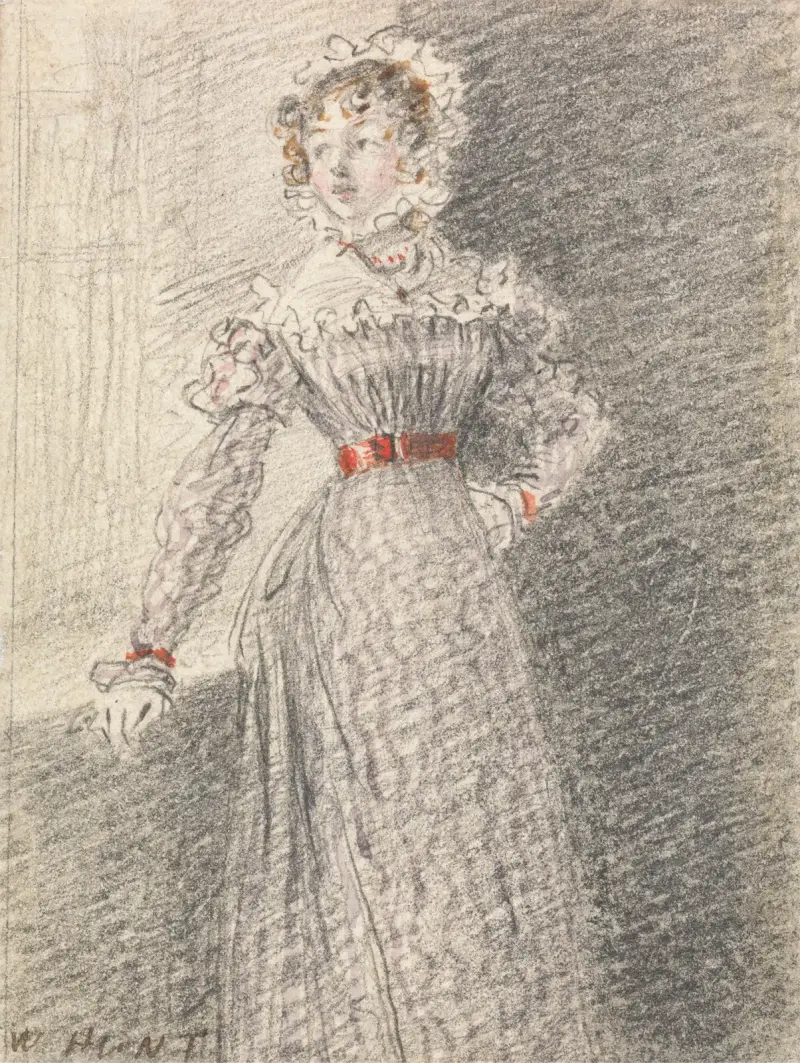 Mädchen mit rotem Gürtel von William Henry Hunt