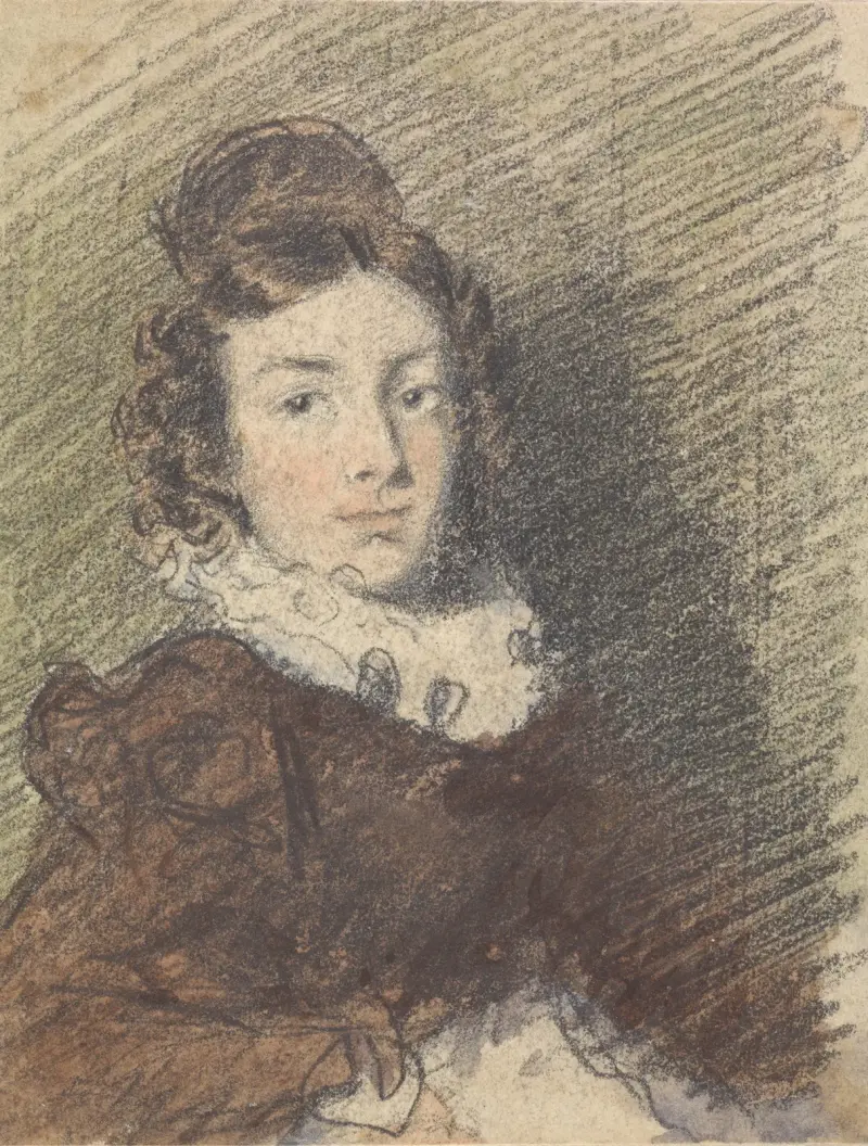 Portrait Study of a Girl av William Henry Hunt