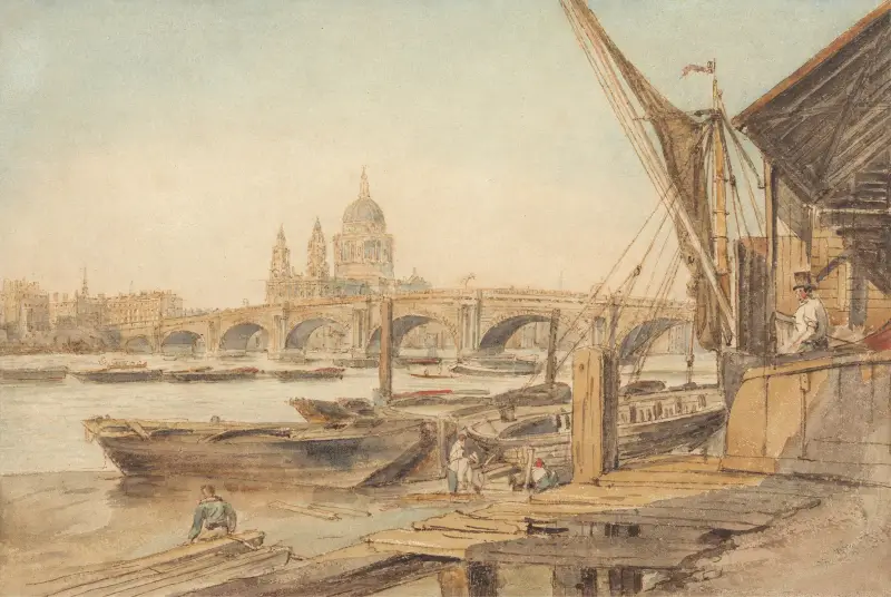 St. Paul’s Cathedral and Blackfriar’s Bridge av William Henry Hunt