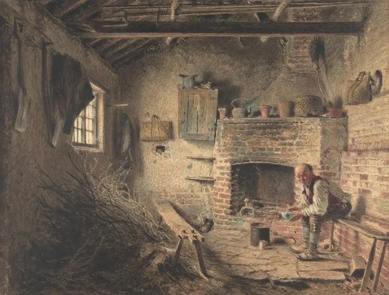 Das Frühstück des Holzfällers (Die Mahlzeit der Reisigsammlerin) von William Henry Hunt