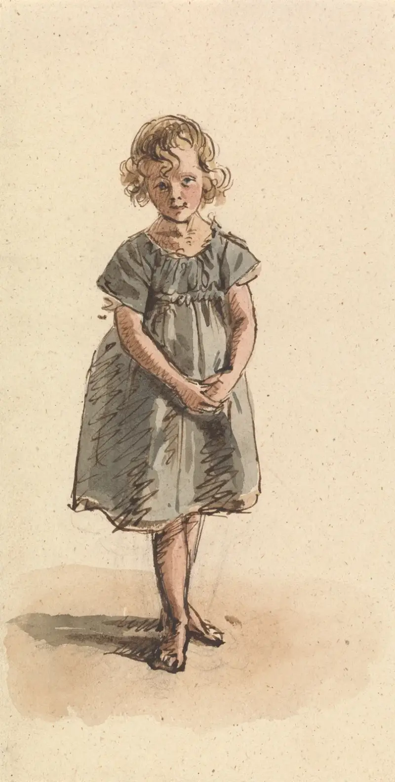 Junges Mädchen barfuß stehend von William Henry Hunt