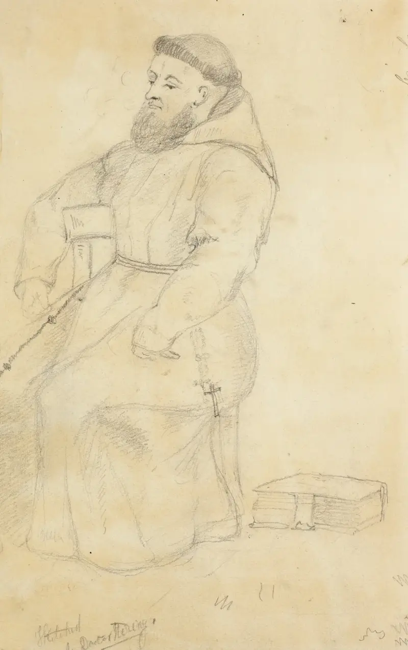 Sittande munk av Sir Edwin Henry Landseer