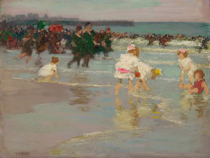 Strandszene (oder Sonntag am Strand), 1915 von Edward Henry Potthast