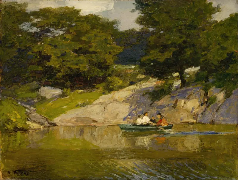 Veslování v Central Parku, Edward Henry Potthast