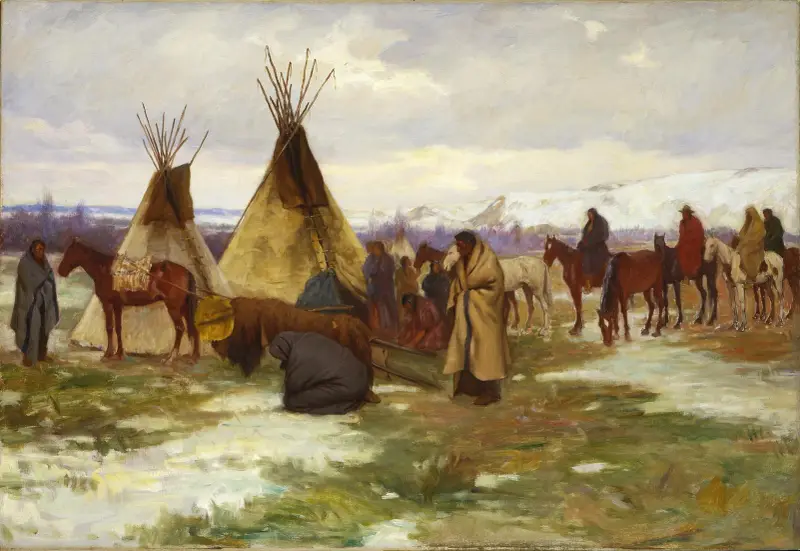 Burial Cortege of a Crow Chief av Joseph Henry Sharp