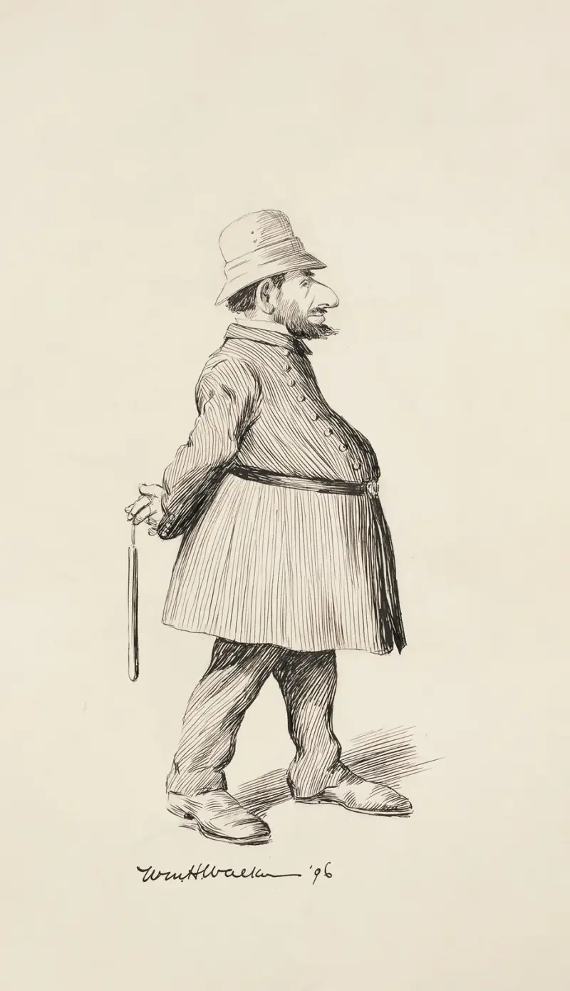 Ein dicker Polizist in Uniform von William Henry Walker