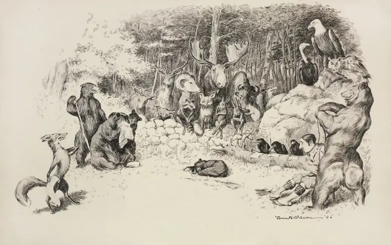 En jägare tillfångatas av djur och ställs inför rätta för att ha dödat en björnunge av William Henry Walker