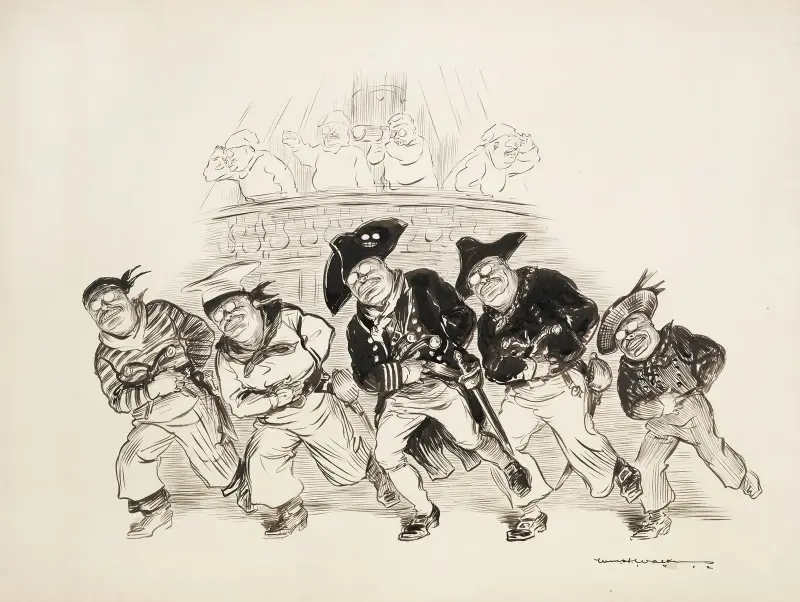 Piracka załoga, w której wszyscy od kapitana po obserwatora wyglądają jak Theodore Roosevelt, William Henry Walker