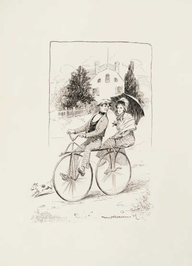 Młoda para na tandemie, William Henry Walker