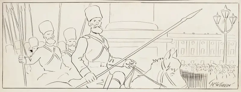 Karikaturen des Tages: Von Tirpitz erzählt den Alldeutschen, dass Deutschland Antwerpen behalten muss von William Henry Walker