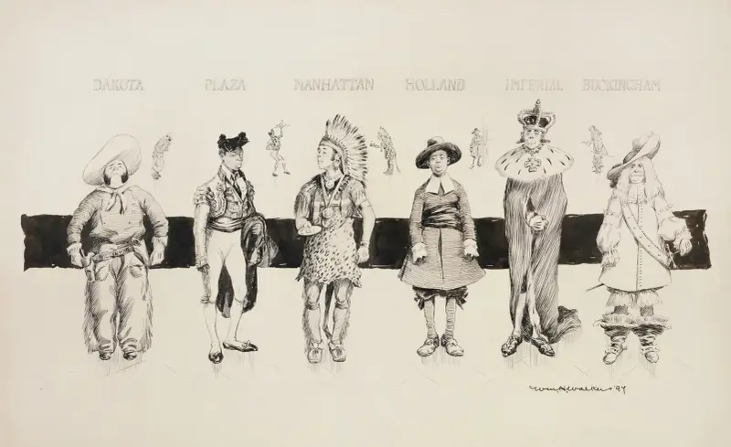 Images of several proud men, with small images of them doing menial tasks in the backgroun av William Henry Walker