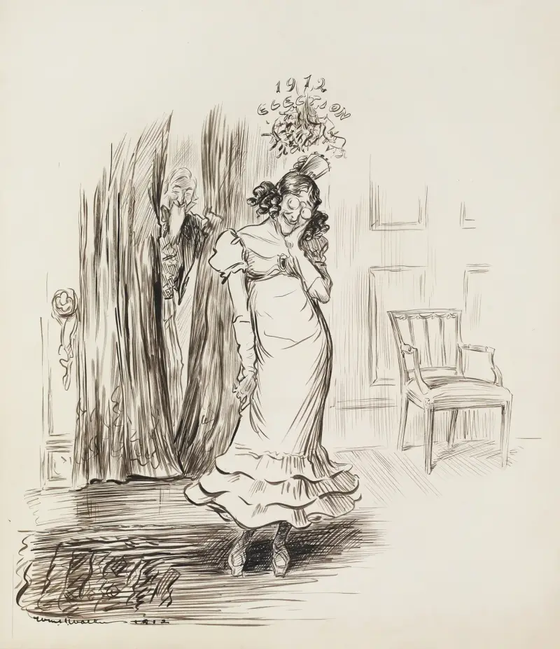 Miss Democracy; something tells me I’m to be kissed again av William Henry Walker