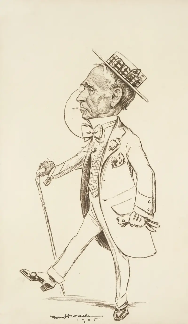 Porträt eines Mannes mit Monokel von William Henry Walker