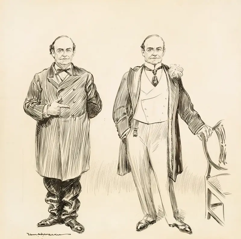 Porträtt av två män, eller möjligen två bilder av samma man av William Henry Walker