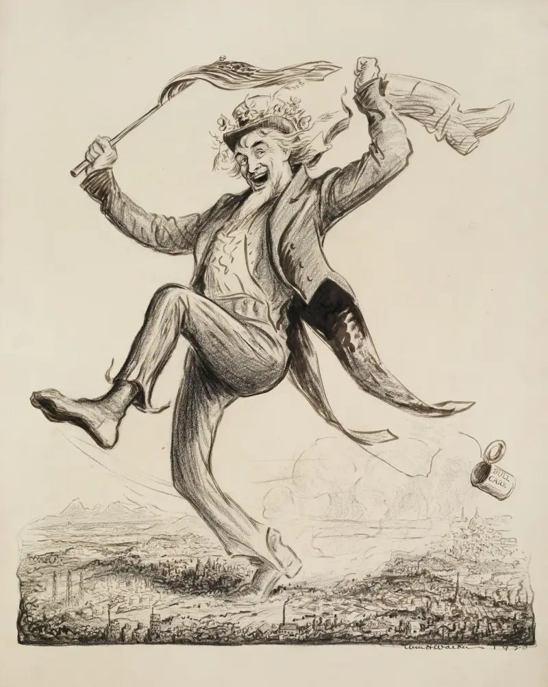 Portrait of United States. When the Senate ratifies the Treaty of Peace, William Henry Walker