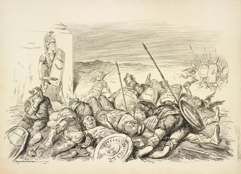 President Woodrow Wilson som romersk soldat, försvarande landet av William Henry Walker