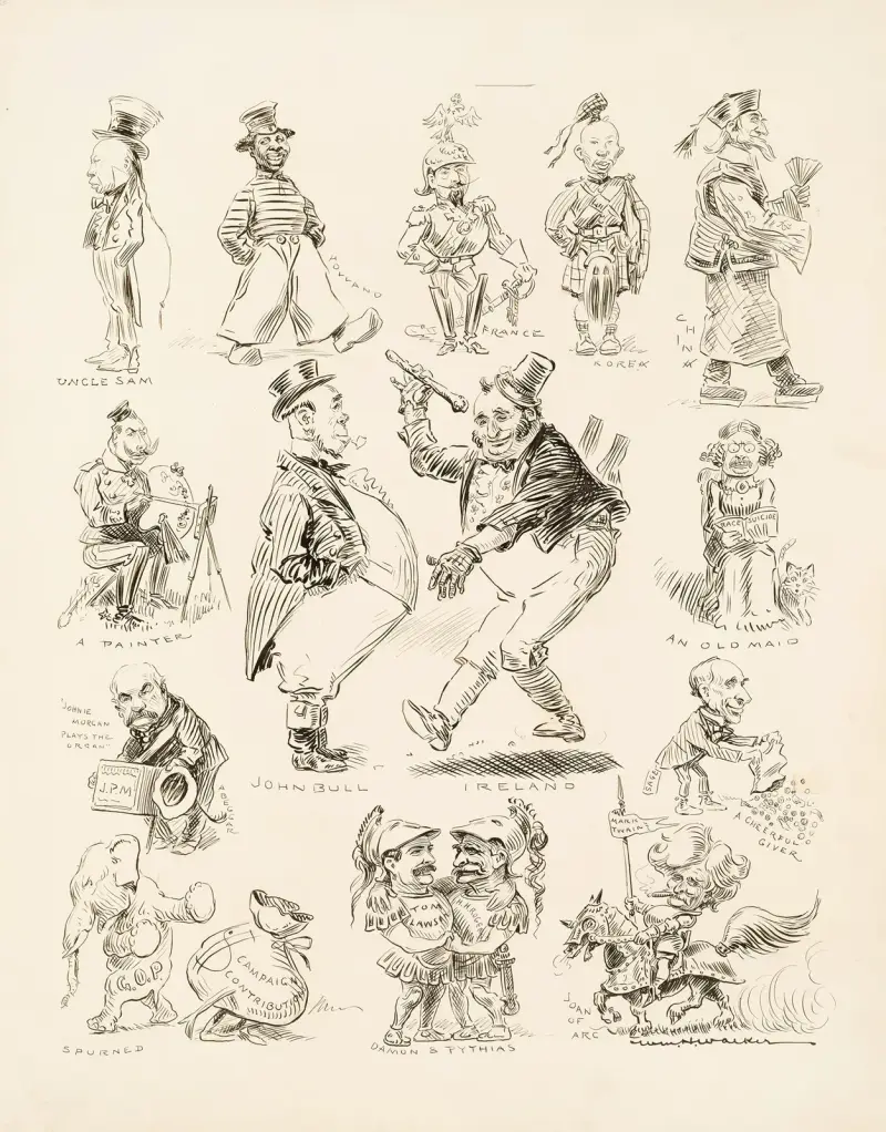 Mehrere Porträts amerikanischer und internationaler Staatsmänner von William Henry Walker