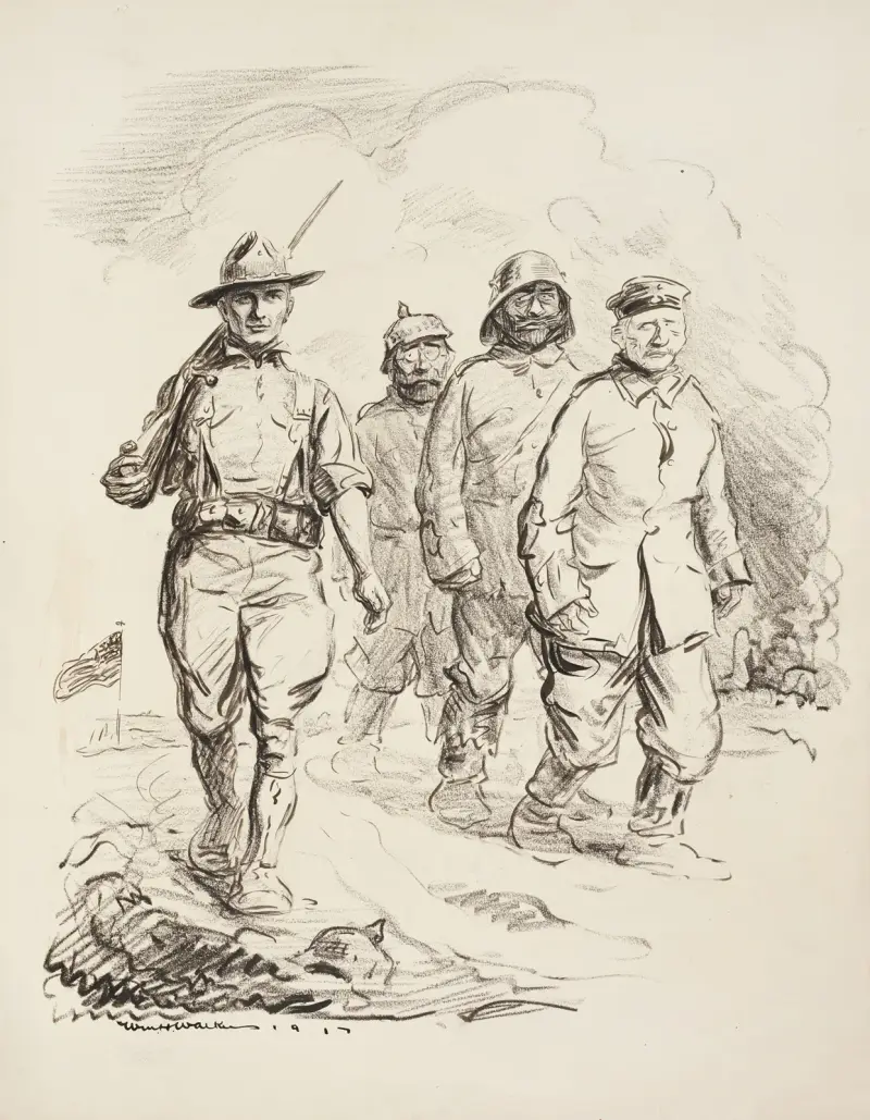 Gdzieś, kiedyś we Francji. E. Samuel Manhatten, szeregowiec U.S.A. przyprowadza swojego szofera, William Henry Walker