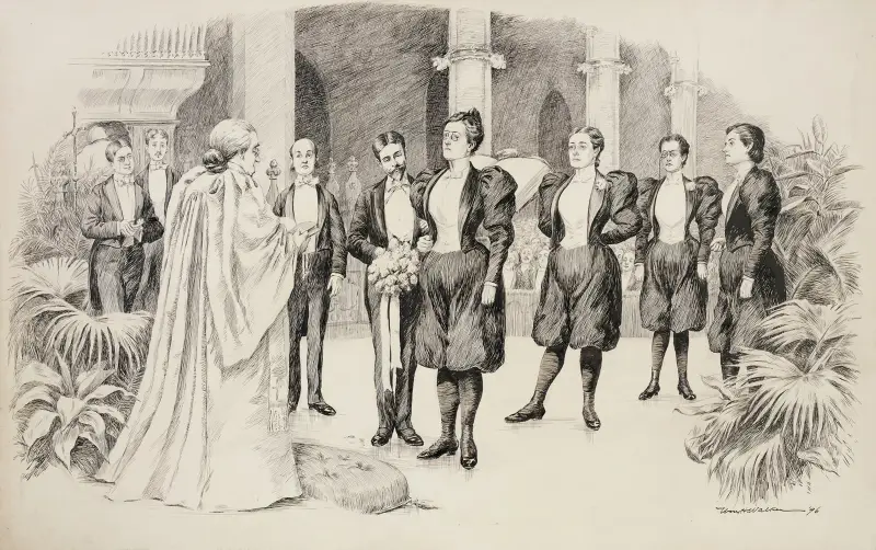 The Bloomer Girl’s Wedding av William Henry Walker