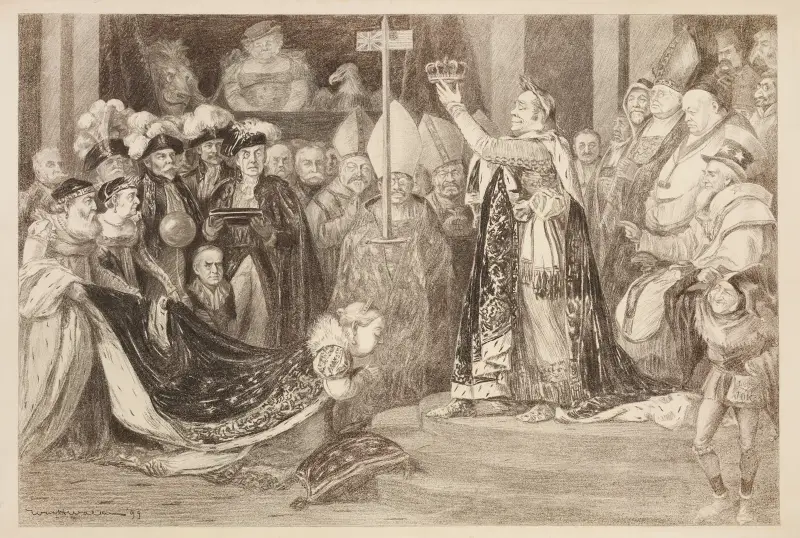 Koronacja kobiety na oczach elit kraju i przywódców kościelnych, William Henry Walker