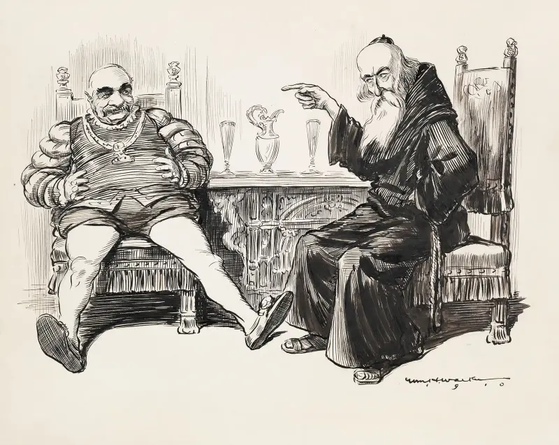 Der König und seine Hochwürden Lyman Abbott. „Naughty, naught“ von William Henry Walker