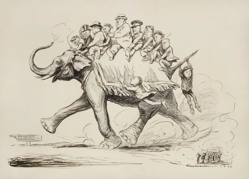 Republikanska partiets elefant marscherar till republikanska konventet av William Henry Walker