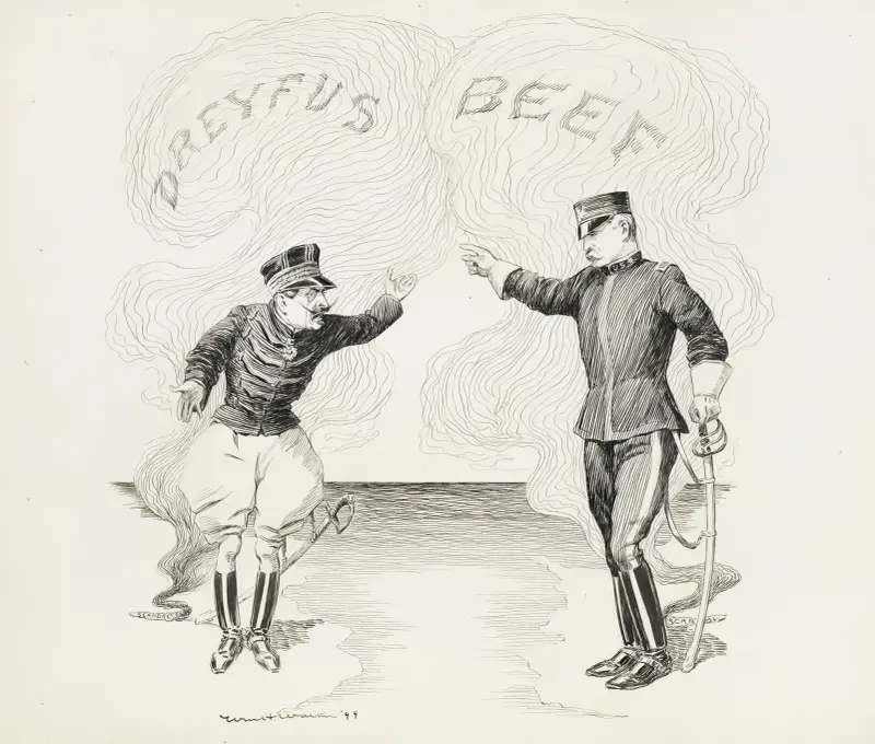 Two military men, one from France and the other from the U.S., confront each other over scandals in the other’s country while disregarding their own av William Henry Walker
