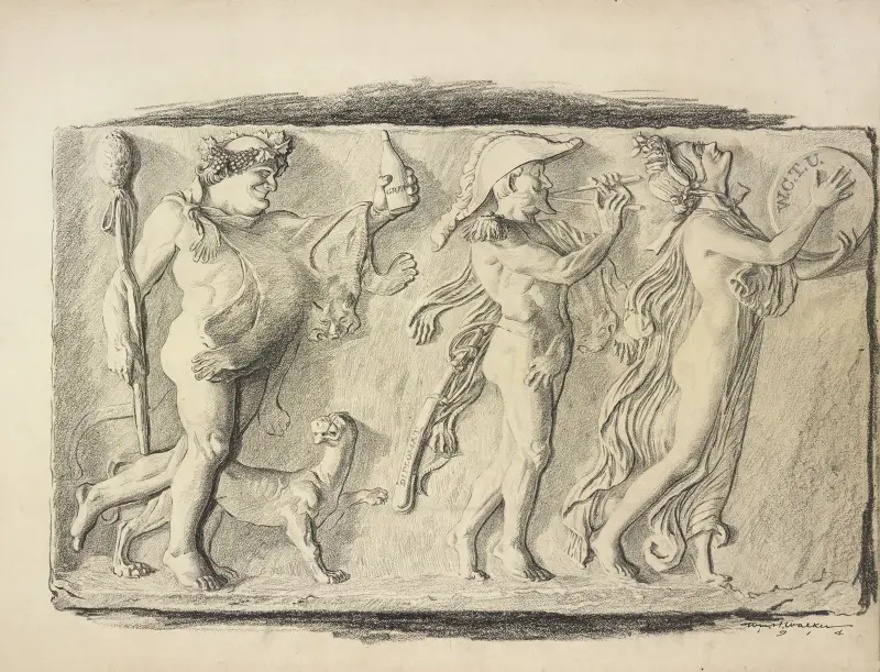 Washington (National Museum) Bacchus föregås av en faun och en backant av William Henry Walker