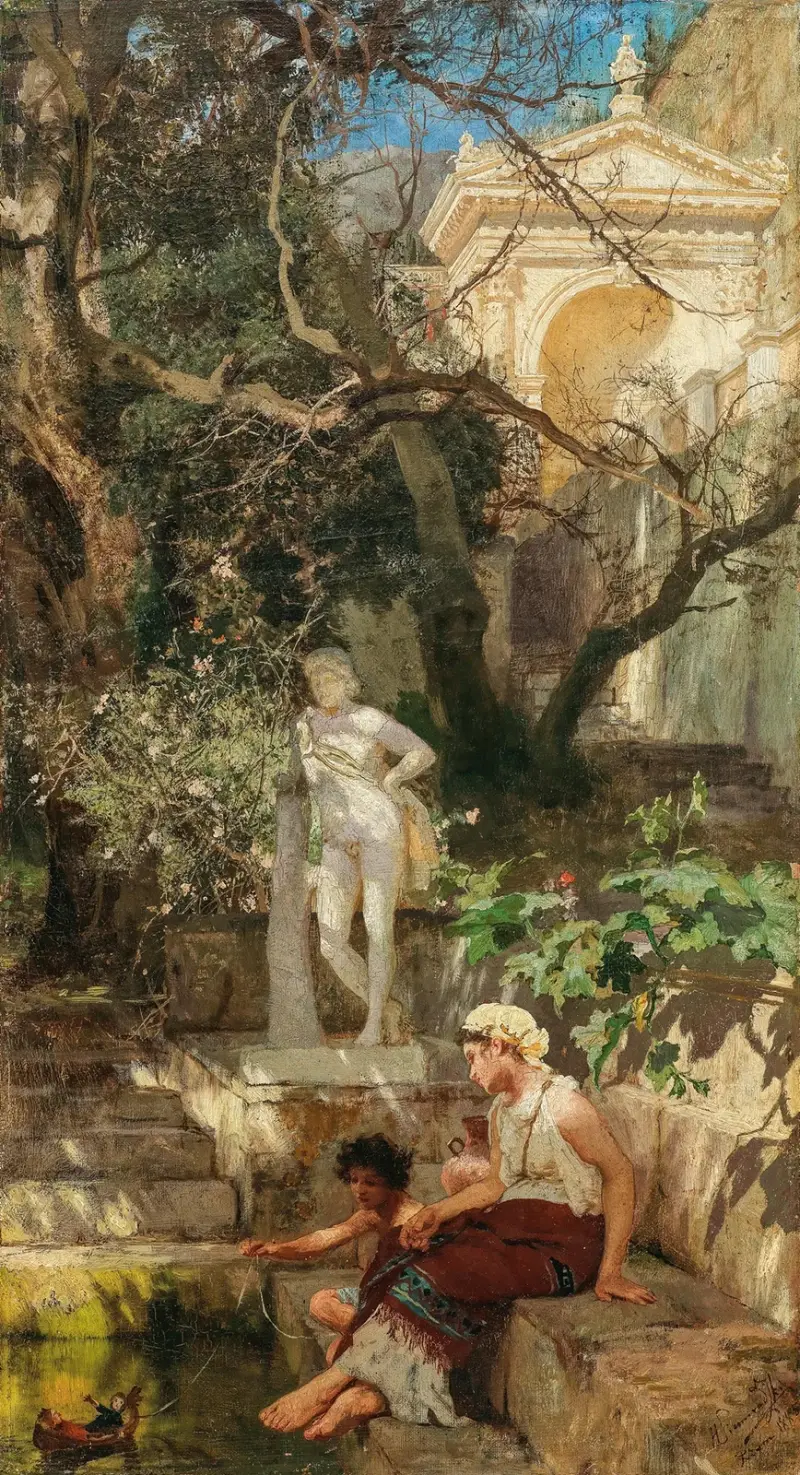 Leisure Hours by the Water av Henryk Siemiradzki