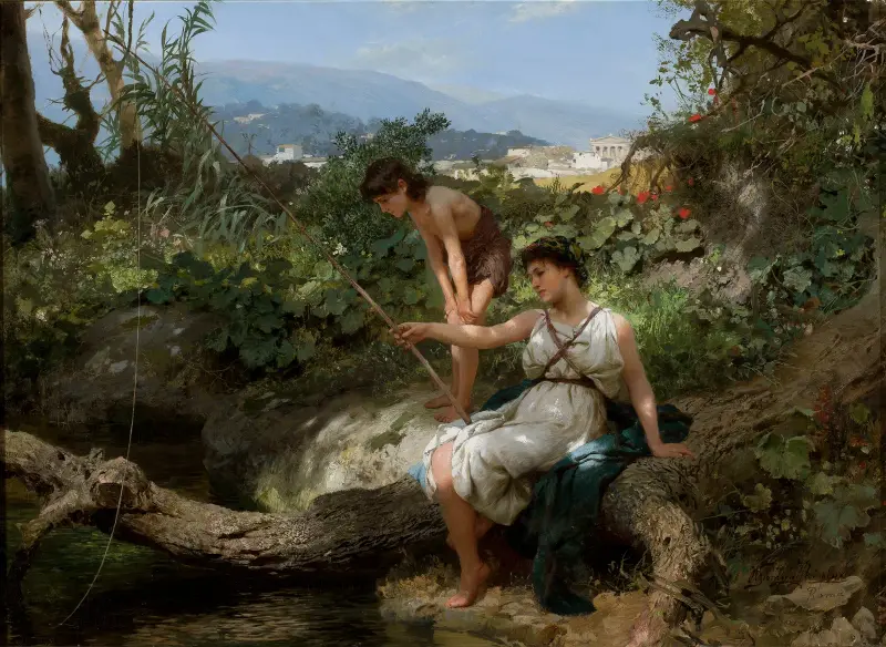 Roman idyll – Fishing av Henryk Siemiradzki
