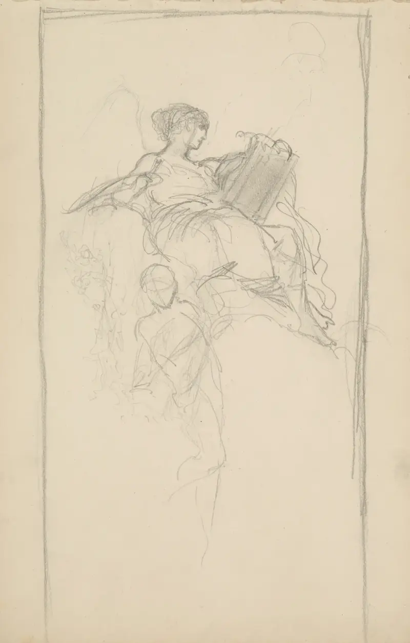 Figurenstudie für das Deckenbild ‚Licht und Schatten‘ im Palais Jan Zawisza in Warschau von Henryk Siemiradzki