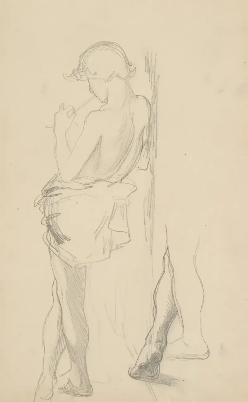 Skisser av en pojkes gestalt till målningen 'Vid källan' (1898) av Henryk Siemiradzki