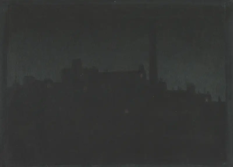 Industrial Buildings At Night av Herbert Crowley