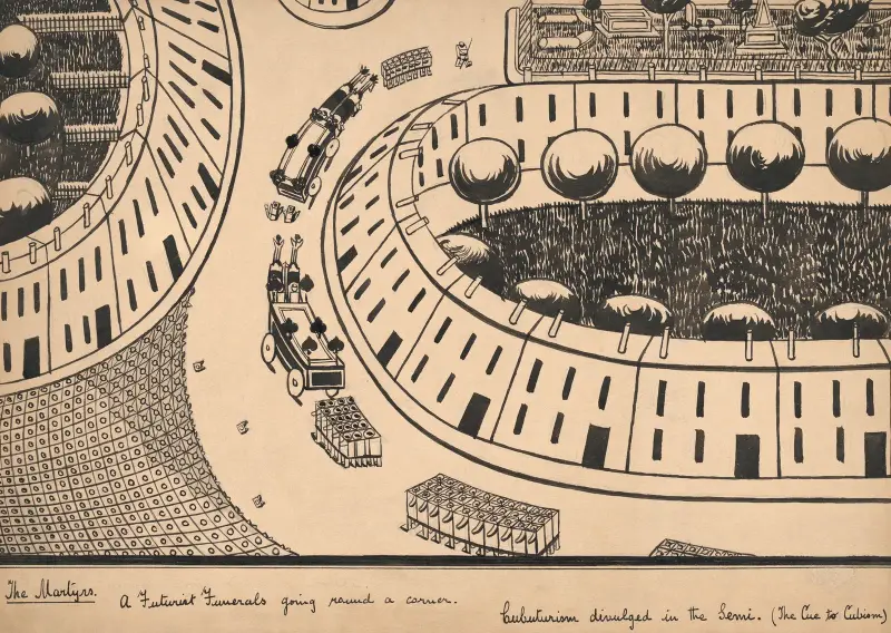 The Martyrs – A Futurist’s Funeral Going Round a Corner av Herbert Crowley
