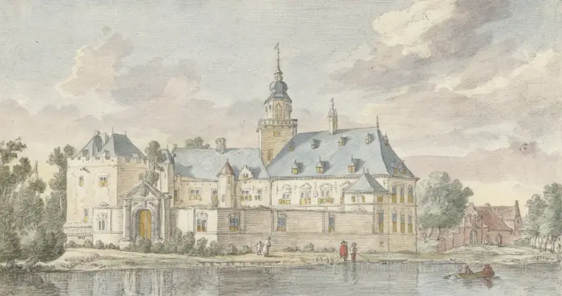 Gezicht op kasteel Nijenrode, 1653 – nr 2 av Herman Saftleven
