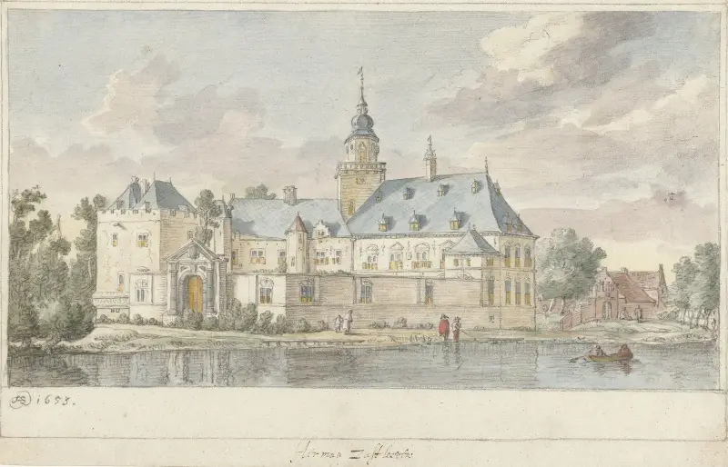 Gezicht op kasteel Nijenrode, 1653 – nr 1 av Herman Saftleven