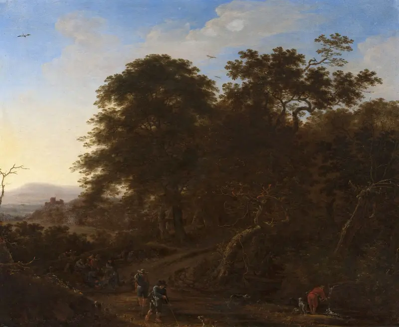 Landskap med resenärer av Herman Saftleven