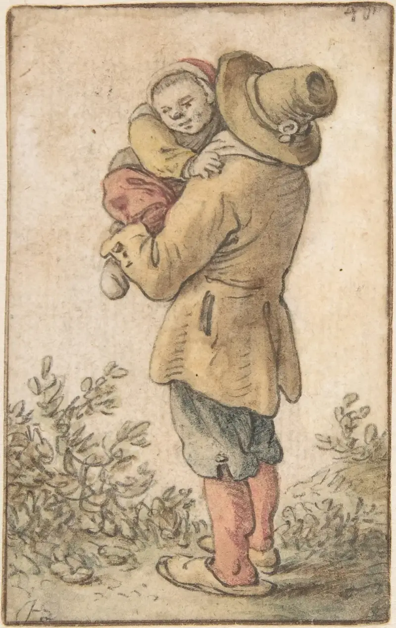 Bonde med barn (1600-talet) av Herman Saftleven