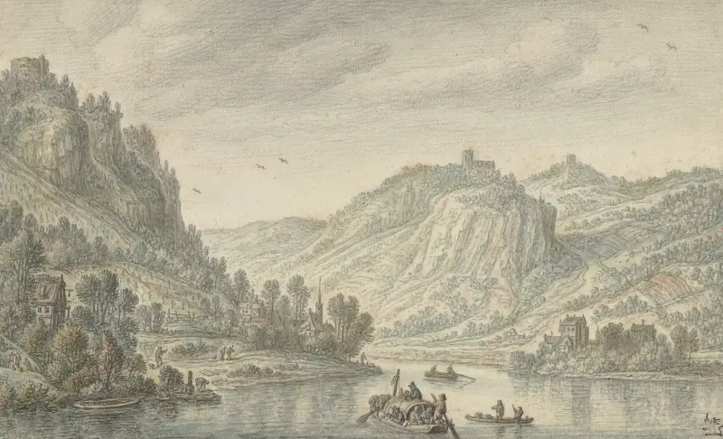 Rijn bij de Drachenfels av Herman Saftleven