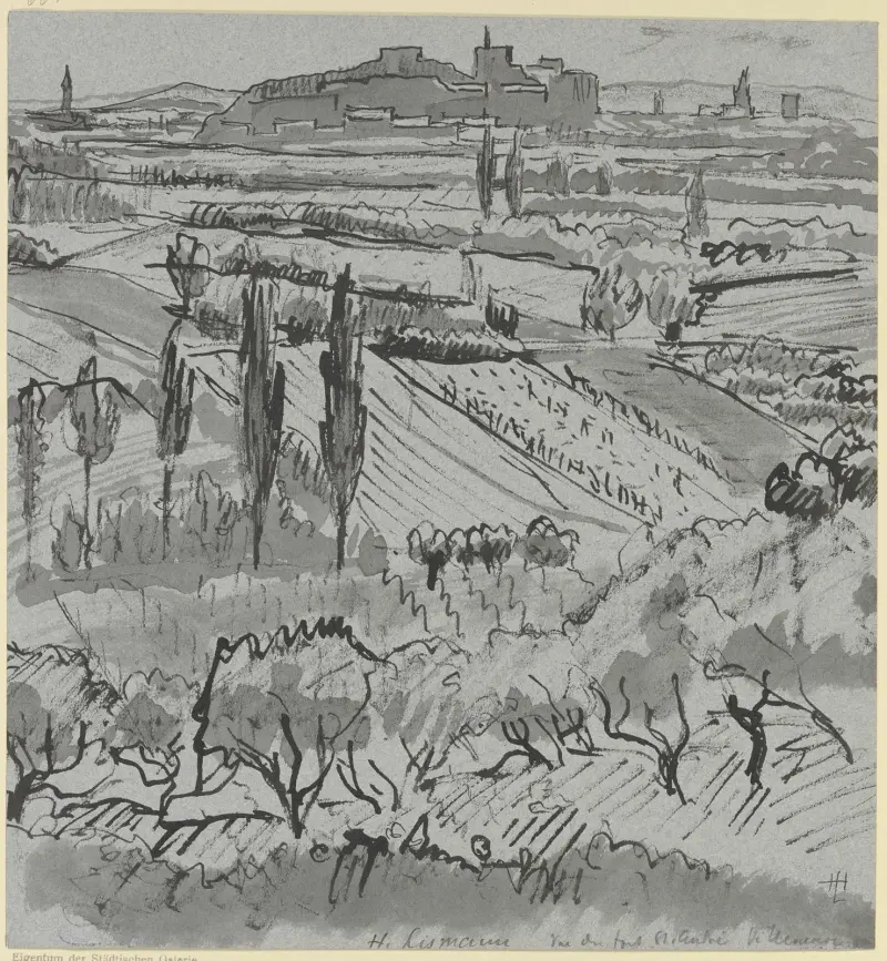 Blick auf Fort St. André bei Villeneuve av Hermann Lismann