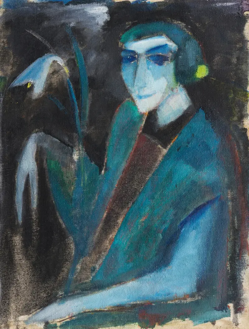 Damenbildnis mit Lilie von Hermann Stenner