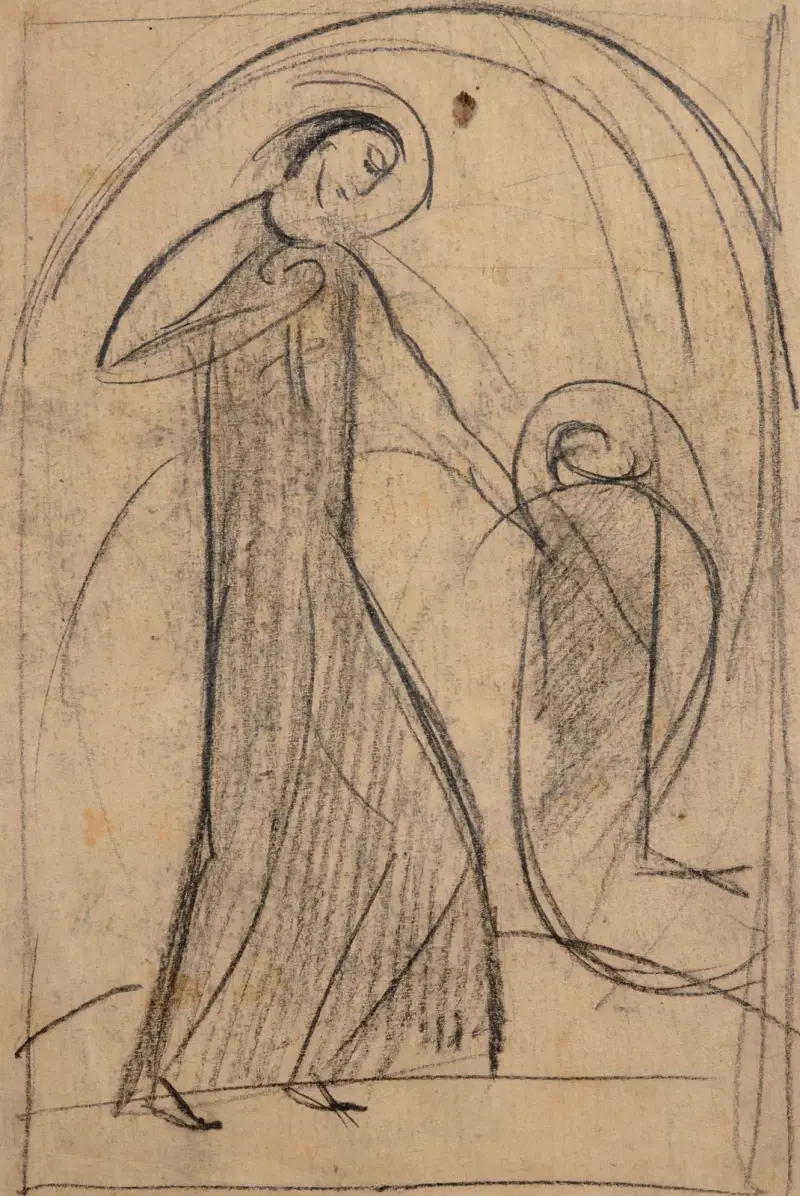 Figurale Szene (Taufe Christi) von Hermann Stenner