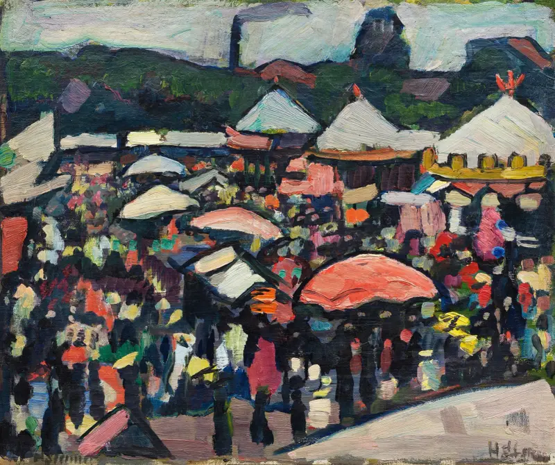 Jahrmarkt am Kesselbrink in Bielefeld von Hermann Stenner