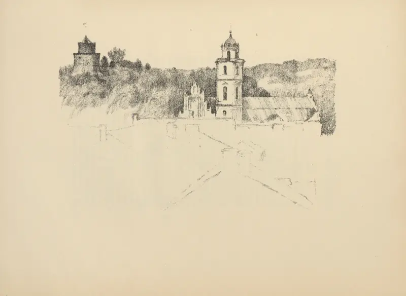 Utsikt mot Schlossberg i Vilna av Hermann Struck
