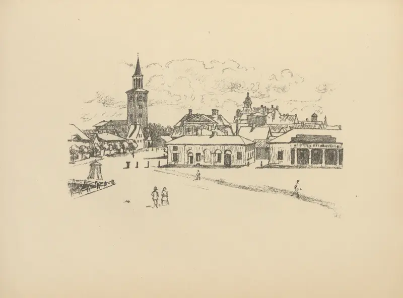 Marknadsplatsen i Mitau av Hermann Struck