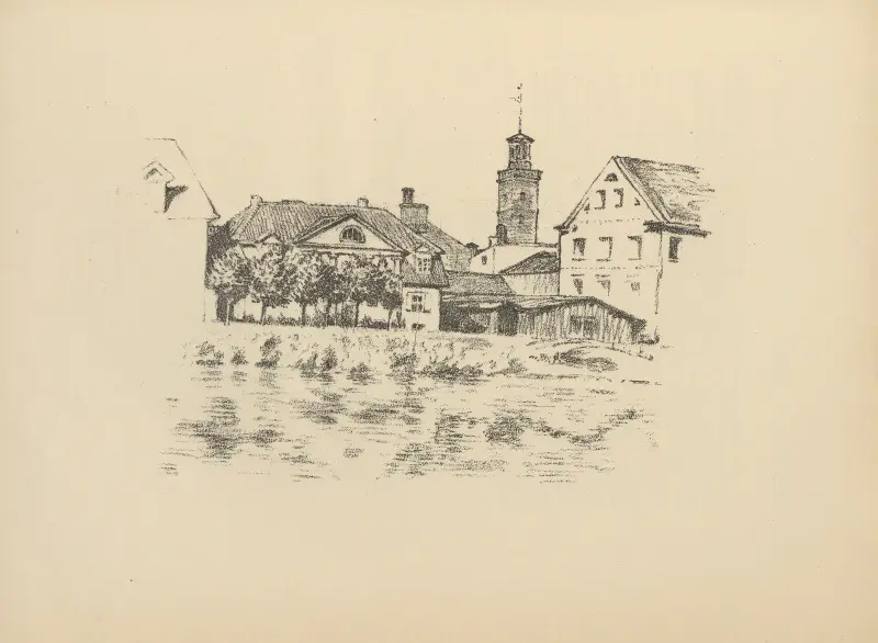 Ulice u řeky v Mitavě, Hermann Struck